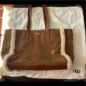 Ugg shearling lined leather handbag